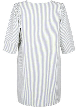 Zizzifashion Striped dress with 3/4 sleeves, Blue Stripe, Packshot image number 1