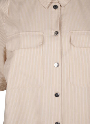 Zizzifashion Striped tunic with buttons and chest pockets, Oxford T. Wh. Stripe, Packshot image number 2