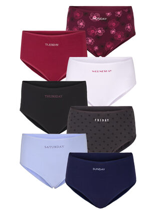 Zizzifashion 7-pack hipster briefs with regular waist, Fig Multi Pack, Packshot image number 0