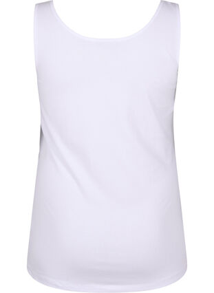 Zizzifashion Solid color basic top in cotton, Bright White, Packshot image number 1