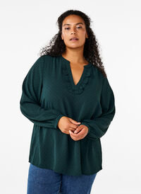 Long-sleeved blouse with structure, Scarab, Model