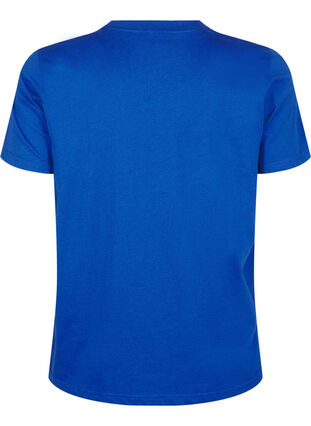 Zizzifashion Basic cotton T-shirt with round neck, Sodalite Blue, Packshot image number 1