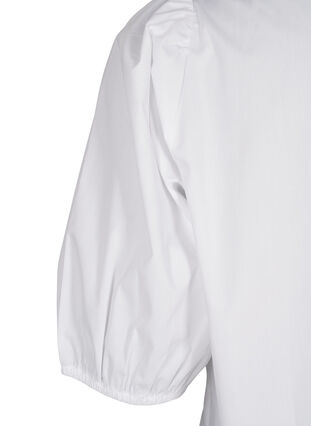 Zizzifashion Short-sleeved blouse with lace detail, Bright White, Packshot image number 3