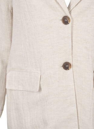Zizzifashion Blazer in a material blend with linen, Rainy Day, Packshot image number 2