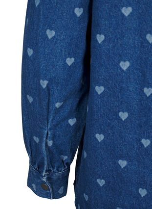 Zizzifashion Denim shirt with hearts, L. Blue D. W. Heart, Packshot image number 3