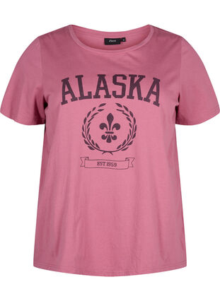 Zizzifashion Cotton T-shirt with text motif, Malaga W. ALASKA, Packshot image number 0