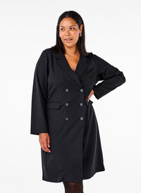 Double-breasted blazer dress, Black, Model