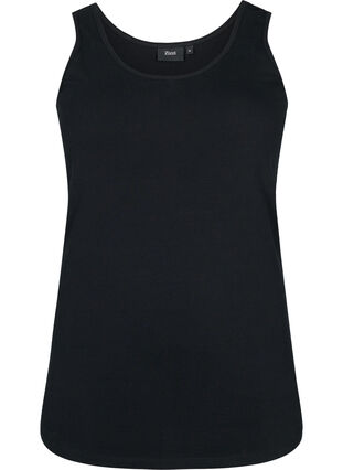 Zizzifashion Solid color basic top in cotton, Black, Packshot image number 0