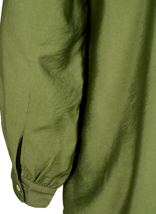 Zizzifashion Viscose blouse with frills, Loden Green, Packshot image number 3