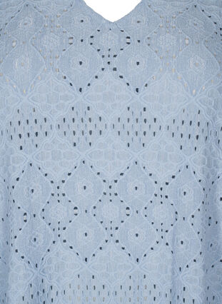 Zizzifashion Short dress with v-neck and hole pattern, Cashmere Blue, Packshot image number 2