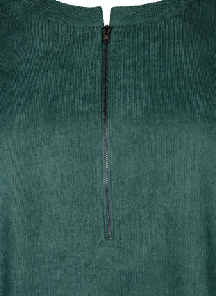 Zizzifashion Velvet dress with a zip detail, Posy Green, Packshot image number 2