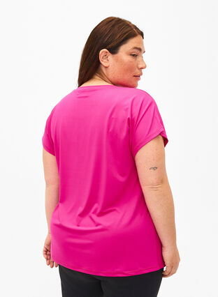 Zizzifashion Short-sleeved workout t-shirt, Neon Pink Glo, Model image number 1