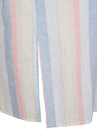 Zizzifashion Long shirt in cotton blend with linen, Multi Color Stripe, Packshot image number 3