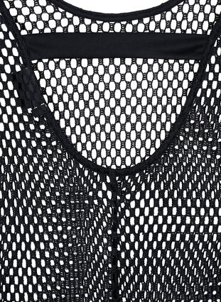 Zizzifashion Sleeveless mesh dress with slit, Black, Packshot image number 2