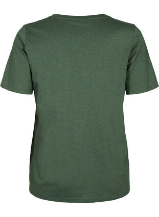 Zizzifashion Short sleeve basic t-shirt with v-neck, Thyme, Packshot image number 1