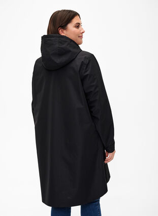 Zizzifashion Rain jacket with pockets and hood, Black, Model image number 1