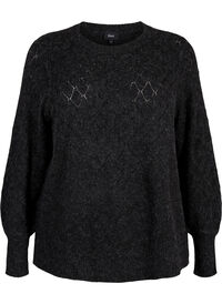 Knitted blouse with lace pattern