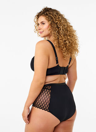 Zizzifashion Panties with mesh detail and regular waist, Black, Model image number 1