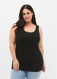 Cotton basic top, Black, Model