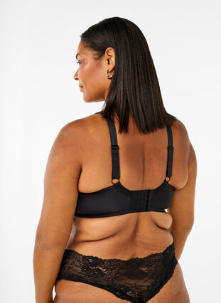 Full cover bra with padded straps, Black, Model image number 1