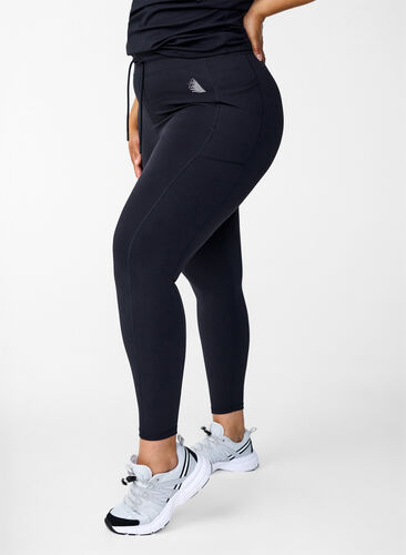 Zizzifashion 7/8 training tights with pockets, Black, Model image number 0