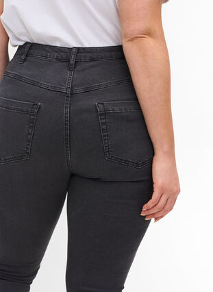 Zizzifashion High-waisted super slim Amy jeans , Grey Denim, Model image number 2