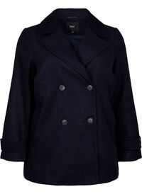 Short wool coat with pockets