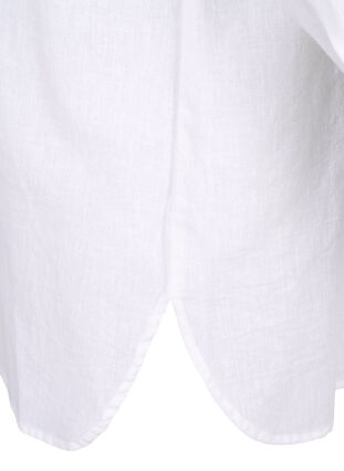 Zizzifashion Long shirt in linen and cotton, Bright White, Packshot image number 3