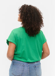 Short sleeved cotton blend t-shirt, Kelly Green, Model