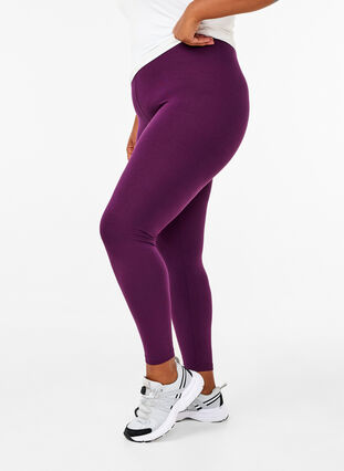 Zizzifashion Basic viscose leggings, Potent Purple, Model image number 0