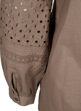 Zizzifashion Long sleeve blouse with decorative details, Caribou, Packshot image number 3