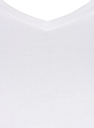 Zizzifashion Solid-coloured basic cotton T-shirt, Bright White, Packshot image number 2