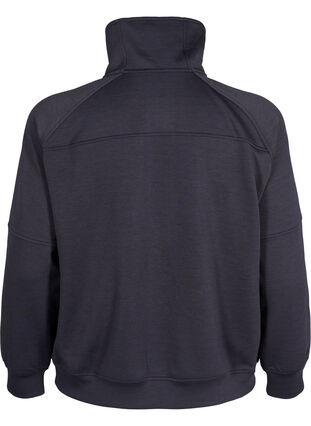 Zizzifashion Sporty sweatshirt with high neck and zip, Asphalt, Packshot image number 1