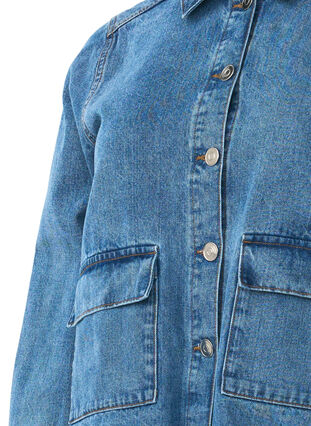 Zizzifashion Denim shirt jacket with pockets, Blue Denim, Packshot image number 2