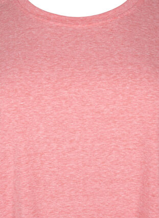 Zizzifashion Melange t-shirt with short sleeves, Living Coral Mel., Packshot image number 2