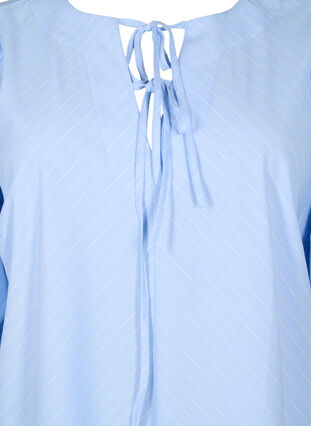 Zizzifashion Dress with ties and 3/4 sleeves, Blue Stripe, Packshot image number 2