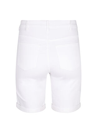 Zizzifashion Tight fitting denim shorts with a high waist, Bright White, Packshot image number 1