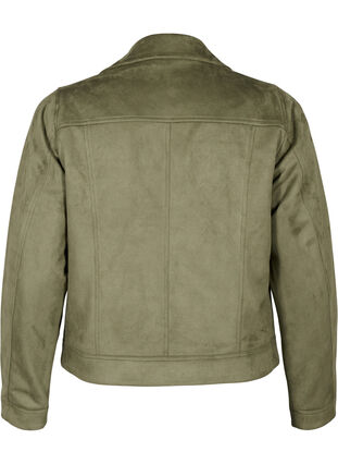 Zizzifashion Biker jacket in faux suede, Dusty Olive, Packshot image number 1