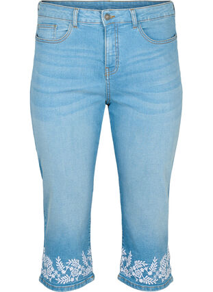 Zizzifashion High-waisted Amy knickers with embroidery, Light blue denim, Packshot image number 0