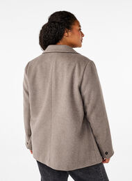 Wool blazer with brushed texture, Desert Taupe Mel., Model