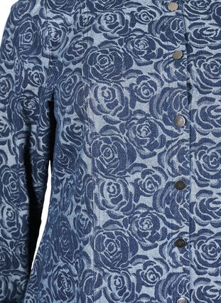 Zizzifashion Denim shirt with rose pattern, Denim Rose AOP, Packshot image number 2